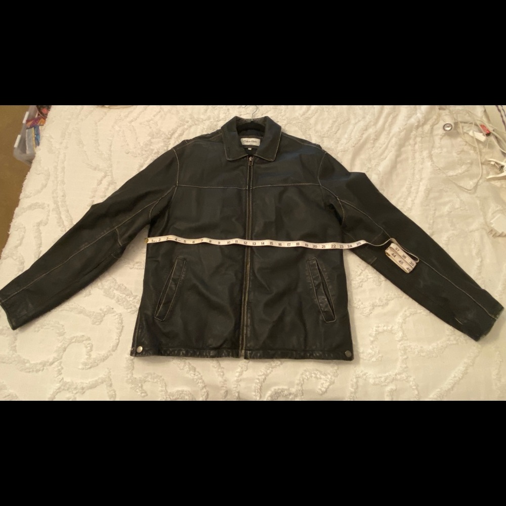 Men’s Calvin Klein leather jacket size medium.